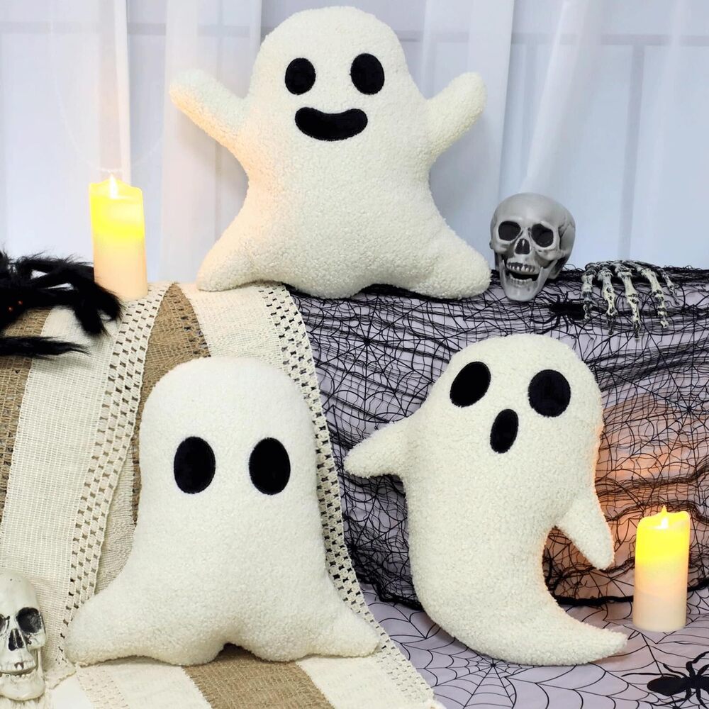 8529 3PCS Halloween Pillow Stuffed Ghost Throw Pillow Party Decorations